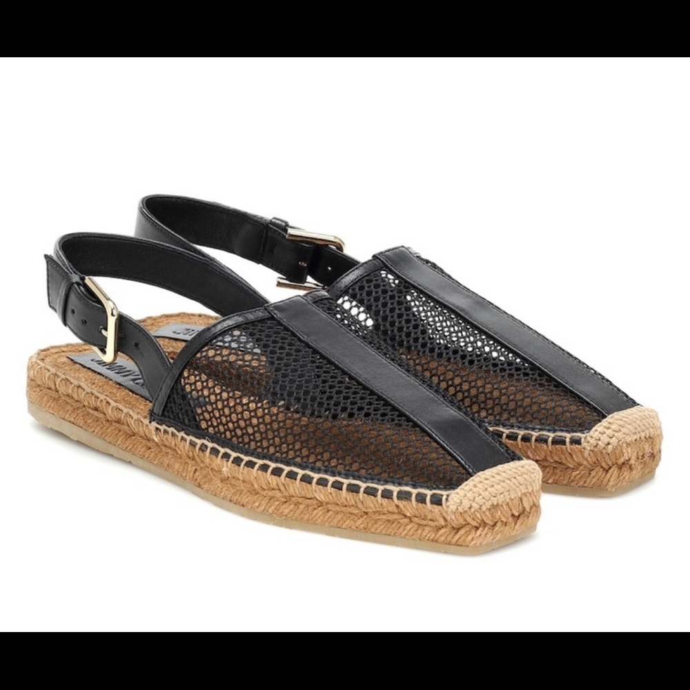 JIMMY CHOO Dakori Mesh Espadrille Flats, sz 38 EU